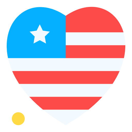 Free Heart Shape Flag icon flat style