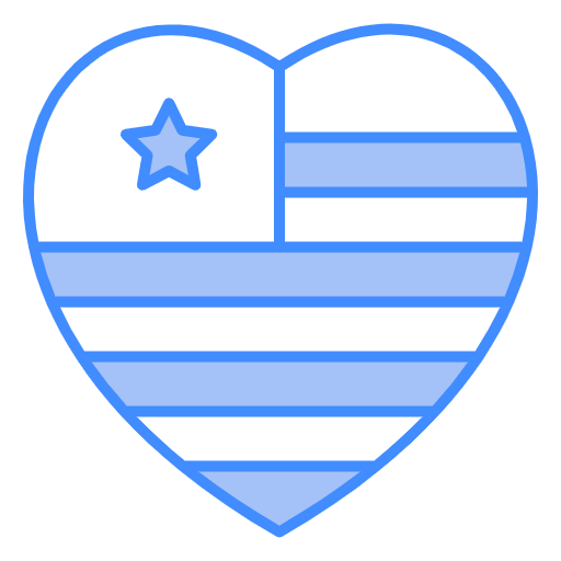 Free Heart Shape Flag icon two-color style