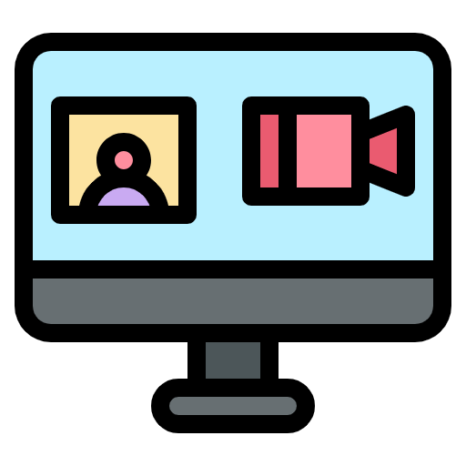 Free Video Call icon lineal-color style