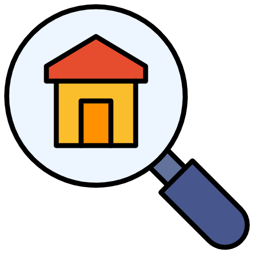 Free search home icon lineal-color style