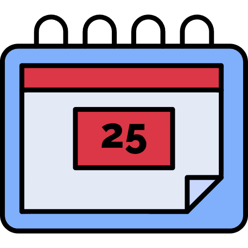Free 25 December Calendar icon Lineal Color style
