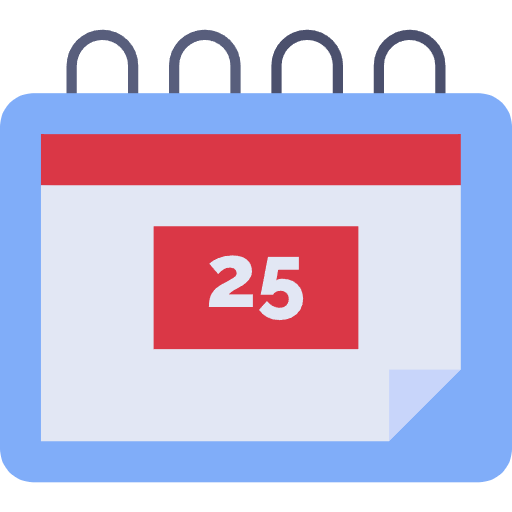 Free 25 December Calendar icon Flat style