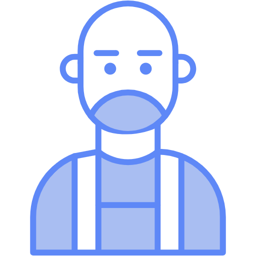 Free Bald Man icon two-color style