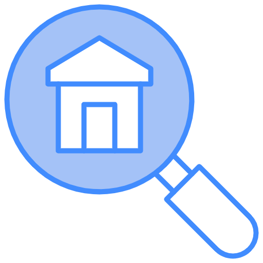 Free search home icon two-color style