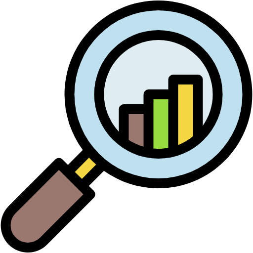 Free Search Analysis icon Lineal Color style