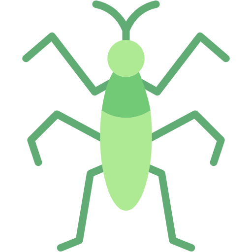 Free Green Grasshopper icon flat style