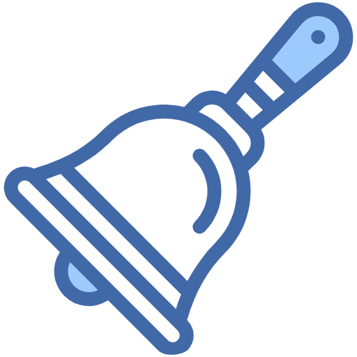 Free hand bell icon two-color style