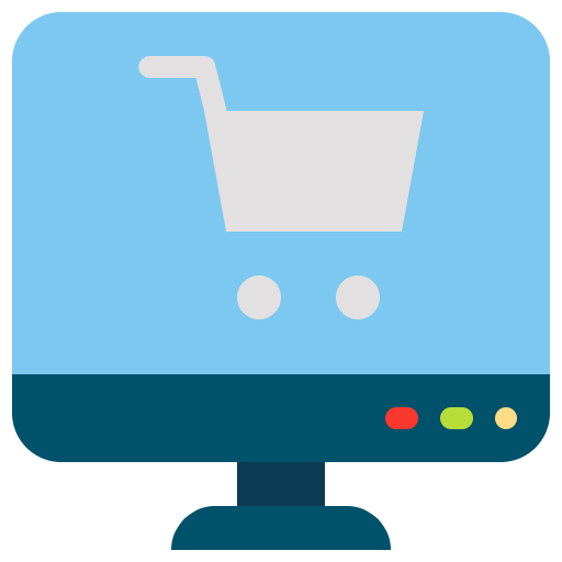 Free Online Shoping icon flat style