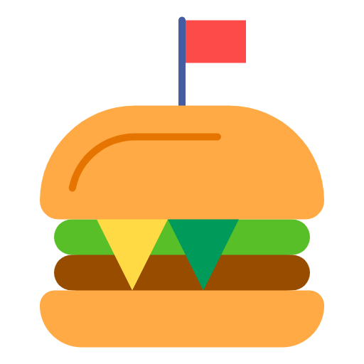 Free Hamburger icon flat style