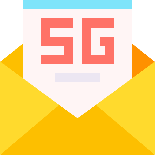 Free 5G Email icon flat style