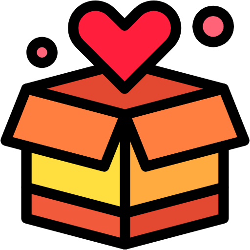 Free Love Sign On Box icon Lineal Color style