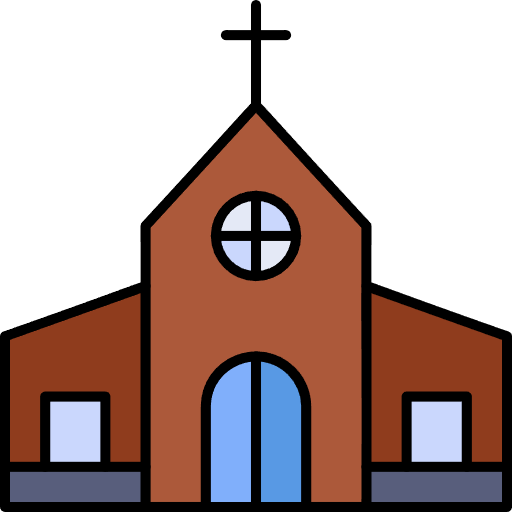 Free Church icon Lineal Color style