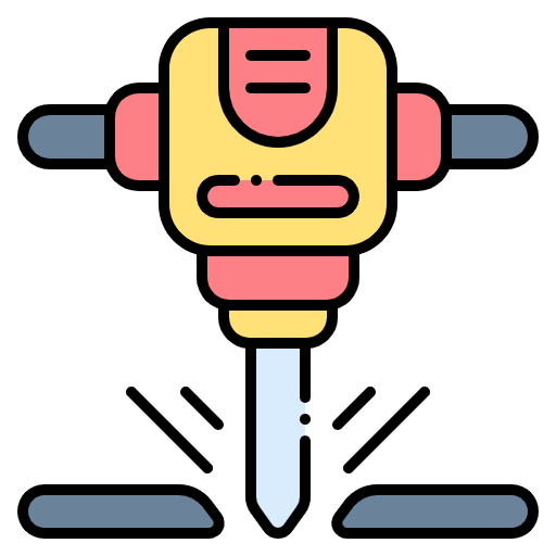Free Road Drill icon lineal-color style