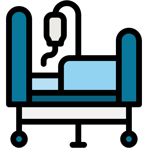 Free Hospital Bed icon lineal-color style