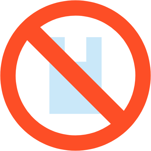 Free No Plastic Bags icon flat style
