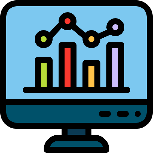 Free Analytics icon Lineal Color style