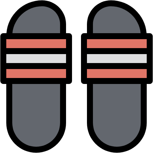 Free Slippers Footwear icon lineal-color style