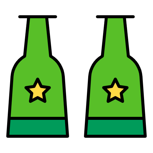 Free Alcohol Bottle icon lineal-color style
