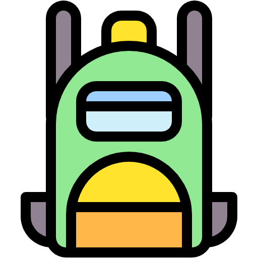 Free Backpack icon lineal-color style