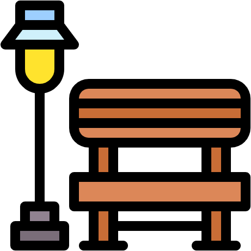 Free Park Bench icon lineal-color style