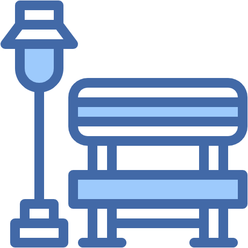 Free Park Bench icon two-color style