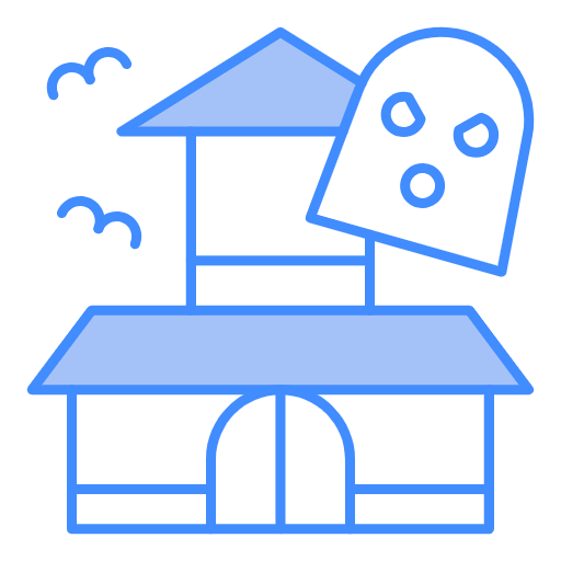 Free Ghost in House icon two-color style