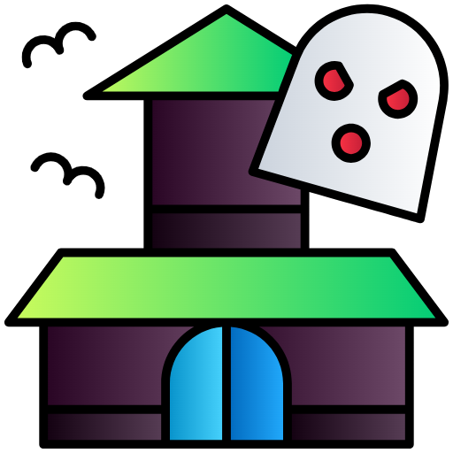 Free Ghost in House icon lineal-color style