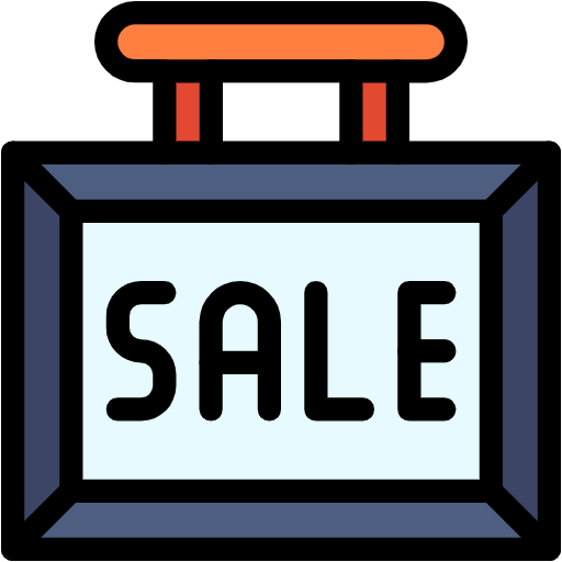 Free Sale Board icon Lineal Color style