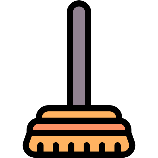 Free Broom icon lineal-color style