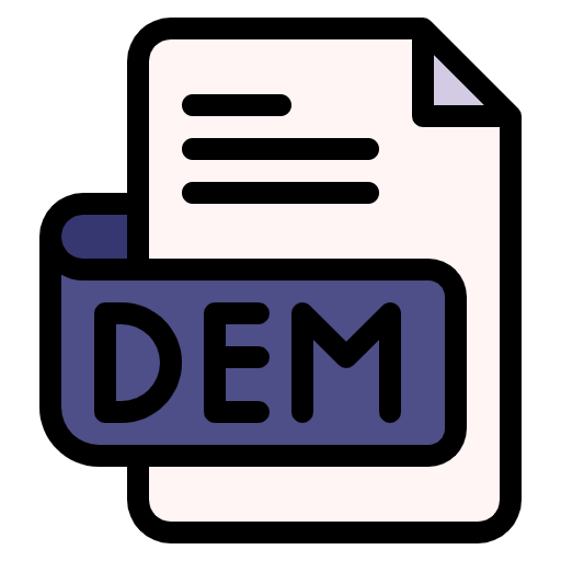 Free DEM File icon lineal-color style