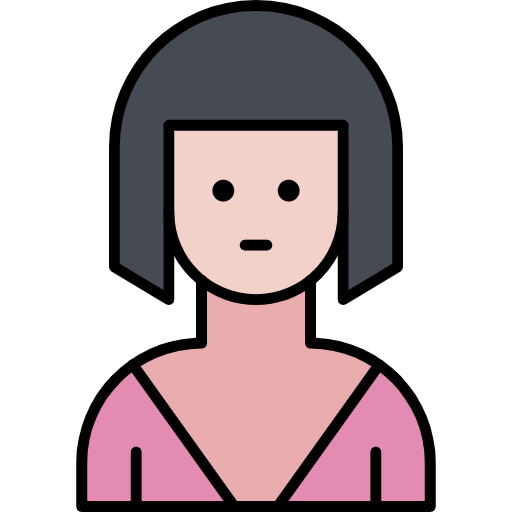 Free Short Hair Girl icon lineal-color style