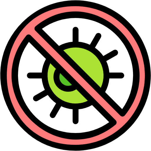 Free No Virus Symbol icon lineal-color style