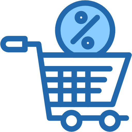 Free Discount On Cart icon two-color style