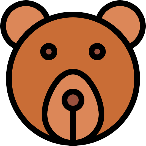 Free Bear icon lineal-color style