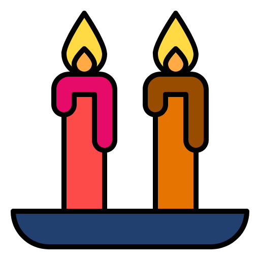 Free Candles icon lineal-color style