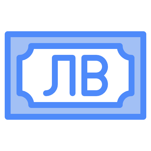 Free Bulgarian lev icon two-color style