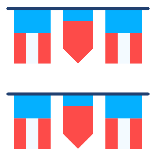 Free Garland Flags icon flat style