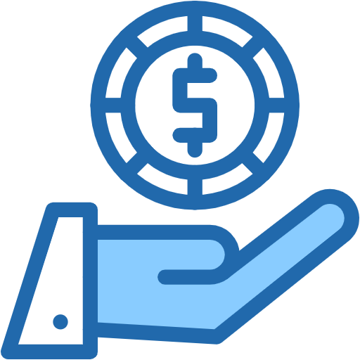Free Dollar Sign In Hand icon two-color style