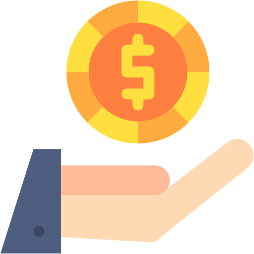Free Dollar Sign In Hand icon Flat style