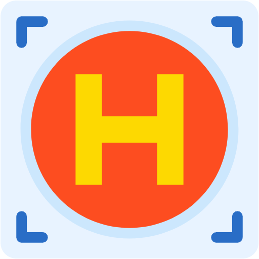 Free Heliport icon flat style