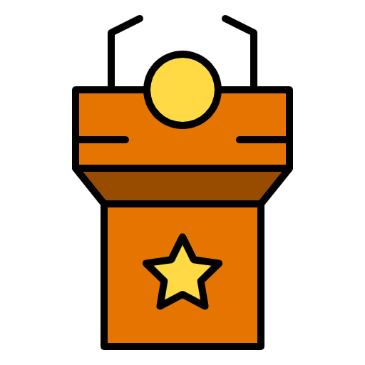 Free Podium icon lineal-color style