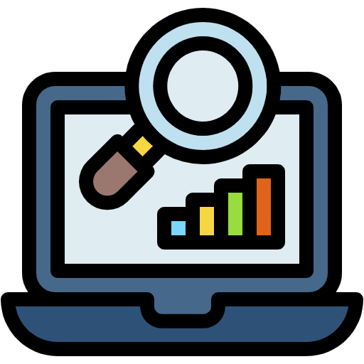 Free Data Research Laptop icon lineal-color style