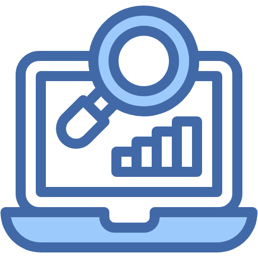 Free Data Research Laptop icon two-color style