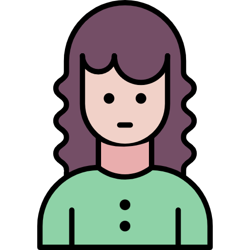 Free Curly Hair Girl icon lineal-color style