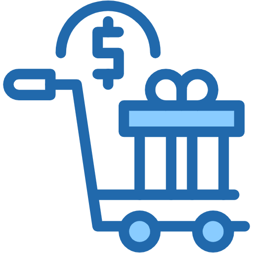 Free Gift Trolley icon two-color style
