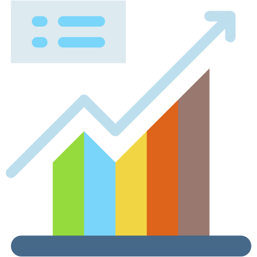 Free Growth Chart icon Flat style