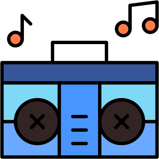 Free Boombox icon lineal-color style