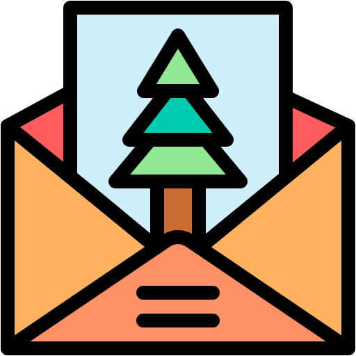 Free Christmas Invitation Email icon lineal-color style