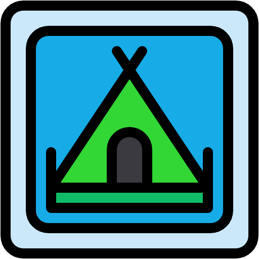 Free Camping icon lineal-color style