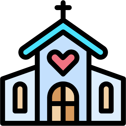 Free Church icon lineal-color style